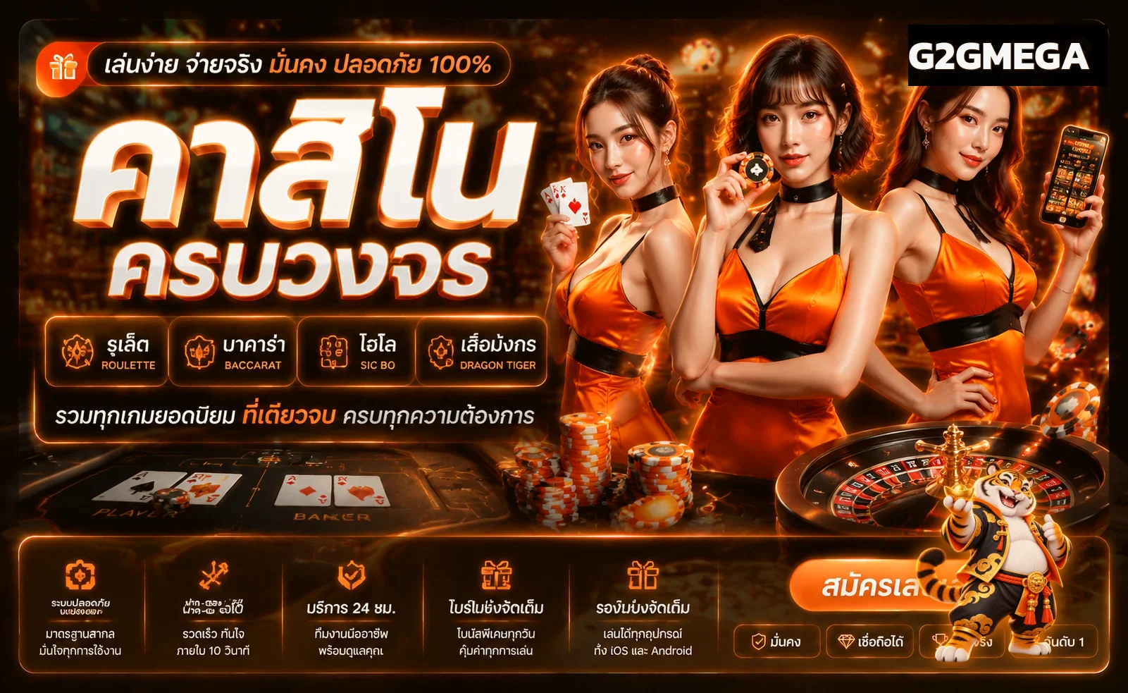 G2GMEGA คาสิโนออนไลน์ครบวงจรและระบบสมาชิก